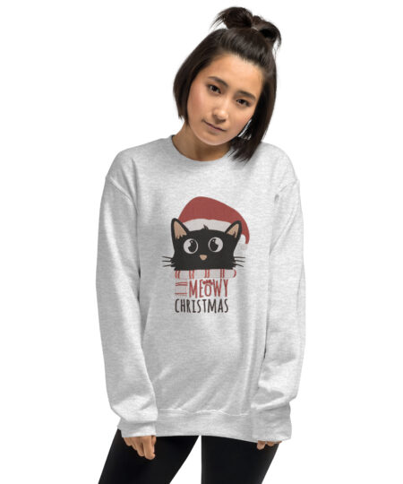 Meowy Merry Christmas Sweatshirt – Unisex Heavy Blend | Gildan 18000