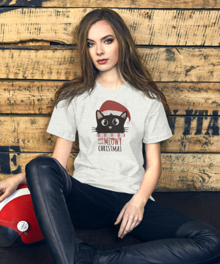 Merry Catmas Unisex T-Shirt – Cute Christmas Cat Shirt Gift
